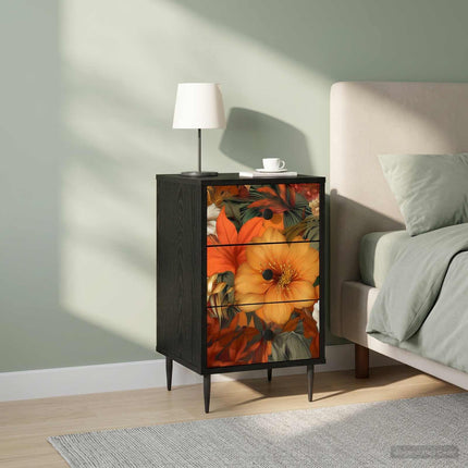 Nattduksbord GENNEP 2 st Svart ek 36 x 33 x 61 cm