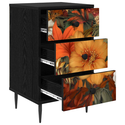 Nattduksbord GENNEP 2 st Svart ek 36 x 33 x 61 cm