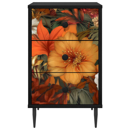 Nattduksbord GENNEP 2 st Svart ek 36 x 33 x 61 cm