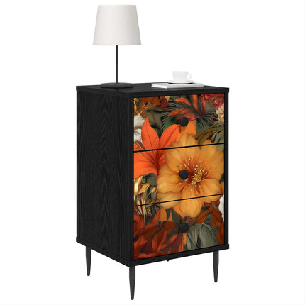 Nattduksbord GENNEP 2 st Svart ek 36 x 33 x 61 cm