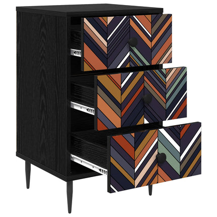 Nattduksbord OMMEN 2 st Svart ek 36 x 33 x 61 cm