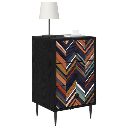 Nattduksbord OMMEN 2 st Svart ek 36 x 33 x 61 cm