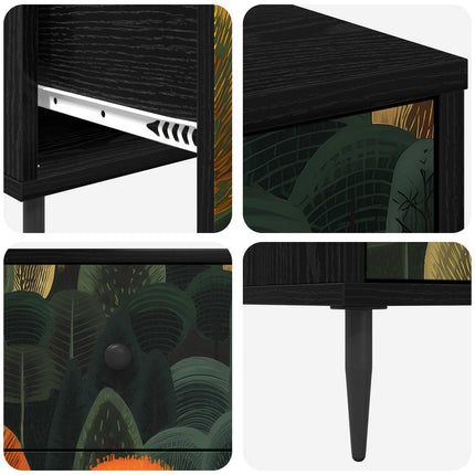 Nattduksbord ZAANDAM 2 st Svart ek 36 x 33 x 61 cm