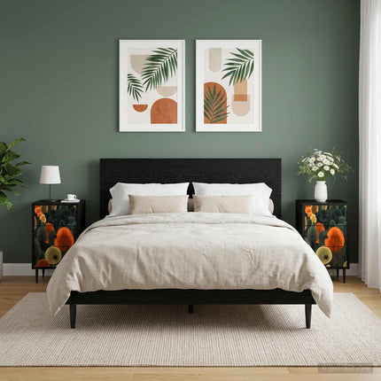 Nattduksbord ZAANDAM 2 st Svart ek 36 x 33 x 61 cm