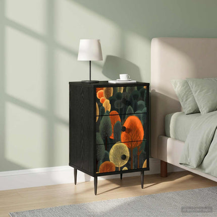Nattduksbord ZAANDAM 2 st Svart ek 36 x 33 x 61 cm