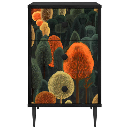 Nattduksbord ZAANDAM 2 st Svart ek 36 x 33 x 61 cm