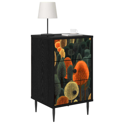 Nattduksbord ZAANDAM 2 st Svart ek 36 x 33 x 61 cm