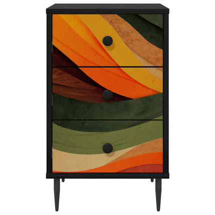 Nattduksbord BONN 2 st Svart ek 36 x 33 x 61 cm Konstruerat trä