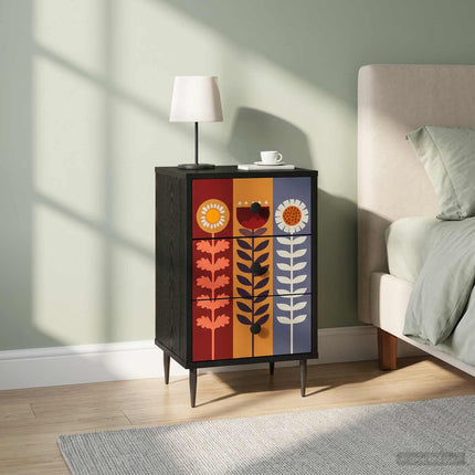 Nattduksbord ESSEN 2 st Svart ek 36 x 33 x 61 cm