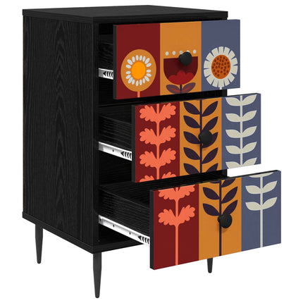 Nattduksbord ESSEN 2 st Svart ek 36 x 33 x 61 cm