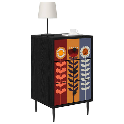 Nattduksbord ESSEN 2 st Svart ek 36 x 33 x 61 cm