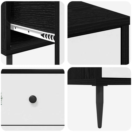 Nattduksbord HANAU 2 st Svart ek 36 x 33 x 61 cm