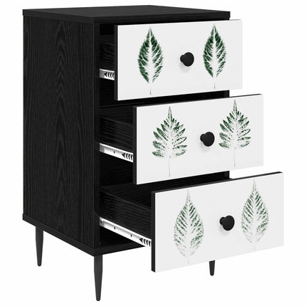 Nattduksbord HANAU 2 st Svart ek 36 x 33 x 61 cm