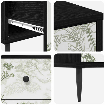 Nattduksbord GOTHA 2 st Svart ek 36 x 33 x 61 cm