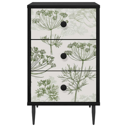 Nattduksbord GOTHA 2 st Svart ek 36 x 33 x 61 cm