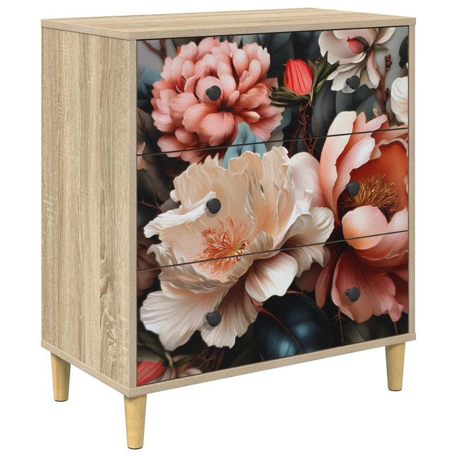 Kommode BORNE Ljus piontryck 66 x 36,5 x 75 cm Konstruerat trä