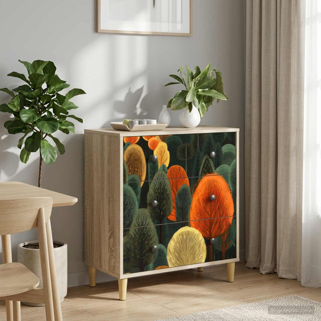 Kommode ZAANDAM Skogsprint 66 x 36,5 x 75 cm Konstruerat trä