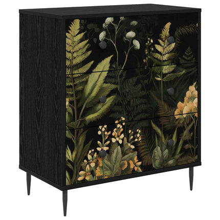 Kommode RHENEN Tropisk djungelmönster 66 x 36,5 x 76 cm