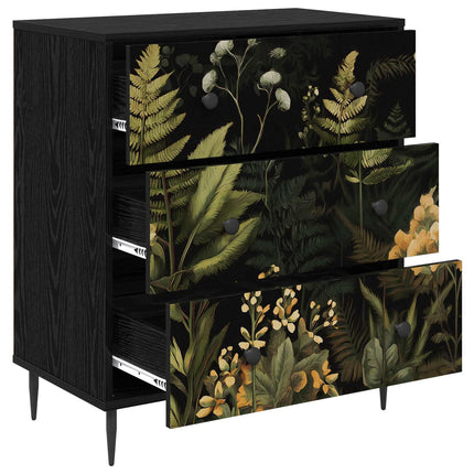 Kommode RHENEN Tropisk djungelmönster 66 x 36,5 x 76 cm
