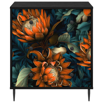 Kommode LOCHEM Orange tryck 66 x 36,5 x 76 cm Konstruerat trä
