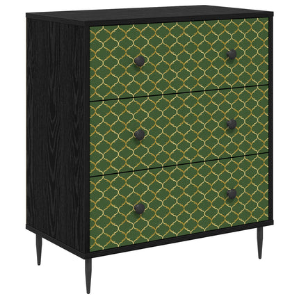 Kommode GELEEN Smaragd geometriskt mönster 66 x 36,5 x 76 cm