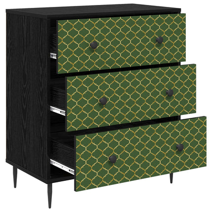 Kommode GELEEN Smaragd geometriskt mönster 66 x 36,5 x 76 cm