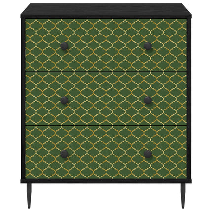 Kommode GELEEN Smaragd geometriskt mönster 66 x 36,5 x 76 cm