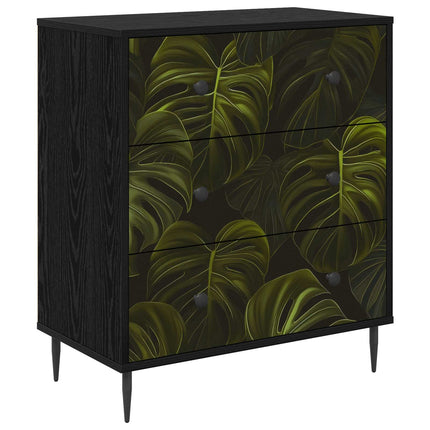 Kommode ELBURG Palmbladstryck 66 x 36,5 x 76 cm Konstruerat trä
