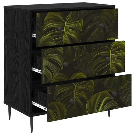 Kommode ELBURG Palmbladstryck 66 x 36,5 x 76 cm Konstruerat trä
