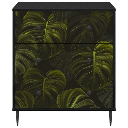 Kommode ELBURG Palmbladstryck 66 x 36,5 x 76 cm Konstruerat trä