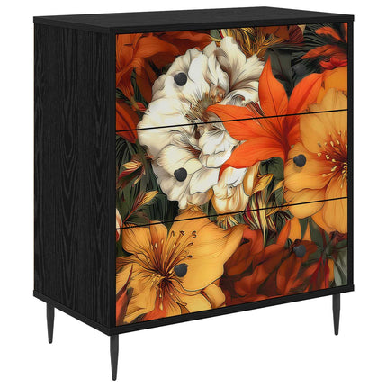 Kommode GENNEP Lilja mönster 66 x 36,5 x 76 cm Konstruerat trä