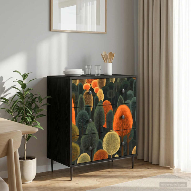 Kommode ZAANDAM Skogsprint 66 x 36,5 x 76 cm Konstruerat trä