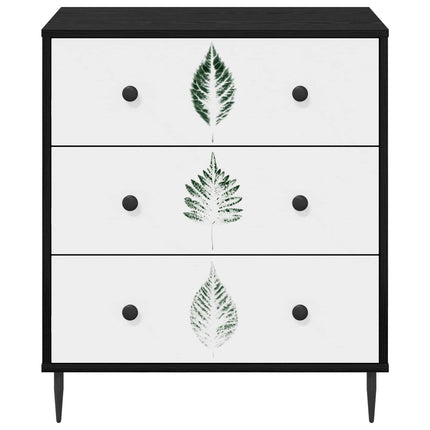 Kommode HANAU Grön lövtryck 66 x 36,5 x 76 cm Konstruerat trä