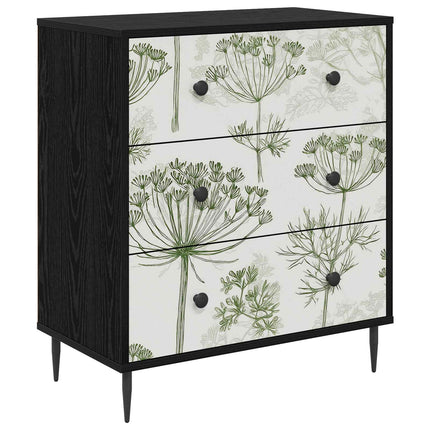 Kommode GOTHA Grön trädtryck 66 x 36,5 x 76 cm Konstruerat trä