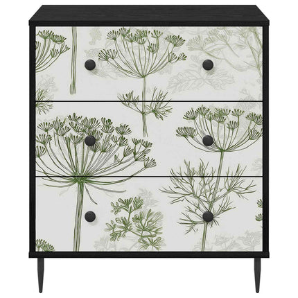 Kommode GOTHA Grön trädtryck 66 x 36,5 x 76 cm Konstruerat trä