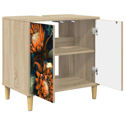 Badrumsskåp LOCHEM Sonoma-ek 60 x 40 x 60 cm Konstruerat trä