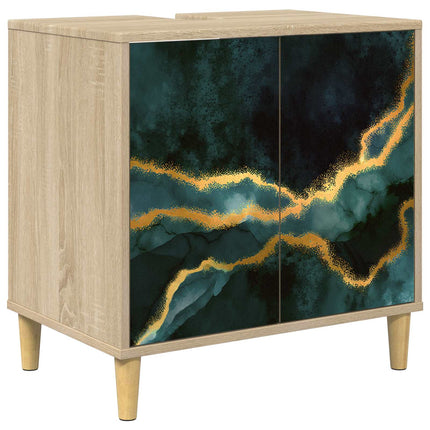 Badrumsskåp WIJHE Sonoma-ek 60 x 40 x 60 cm Konstruerat trä