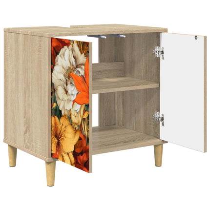 Badrumsskåp GENNEP Sonoma-ek 60 x 40 x 60 cm Konstruerat trä