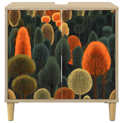 Badrumsskåp ZAANDAM Sonoma-ek 60 x 40 x 60 cm Konstruerat trä