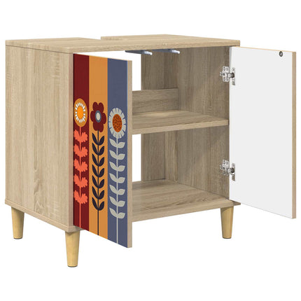 Badrumsskåp ESSEN Sonoma-ek 60 x 40 x 60 cm Konstruerat trä