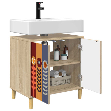 Badrumsskåp ESSEN Sonoma-ek 60 x 40 x 60 cm Konstruerat trä