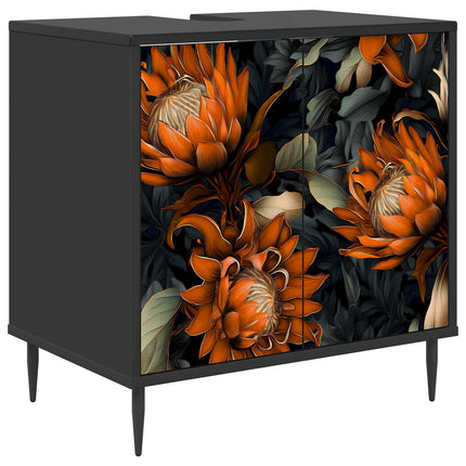 Badrumsskåp LOCHEM Svart ek 60 x 40 x 61 cm Konstruerat trä