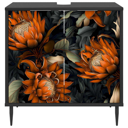 Badrumsskåp LOCHEM Svart ek 60 x 40 x 61 cm Konstruerat trä