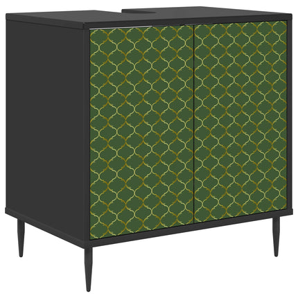 Badrumsskåp GELEEN Svart ek 60 x 40 x 61 cm Konstruerat trä