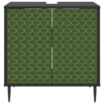 Badrumsskåp GELEEN Svart ek 60 x 40 x 61 cm Konstruerat trä