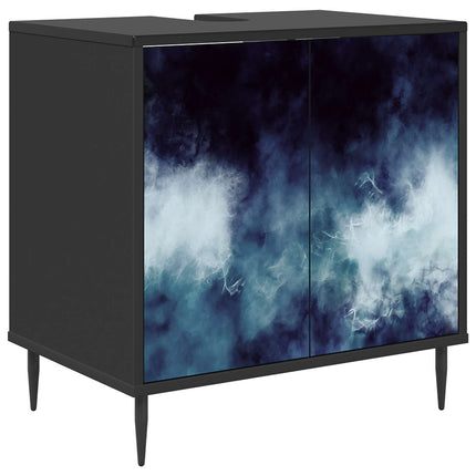 Badrumsskåp RAALTE Svart ek 60 x 40 x 61 cm Konstruerat trä