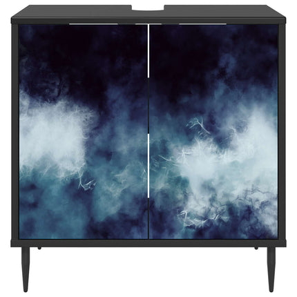 Badrumsskåp RAALTE Svart ek 60 x 40 x 61 cm Konstruerat trä
