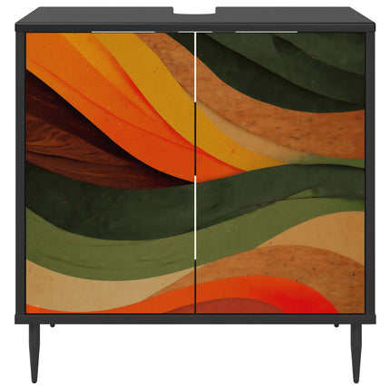 Badrumsskåp BONN Svart ek 60 x 40 x 61 cm Konstruerat trä