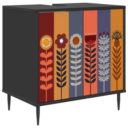 Badrumsskåp ESSEN Svart ek 60 x 40 x 61 cm Konstruerat trä