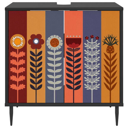Badrumsskåp ESSEN Svart ek 60 x 40 x 61 cm Konstruerat trä